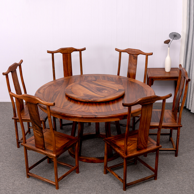 新中式北欧桌椅圆桌户型小户家用现代简约实木圆形餐桌