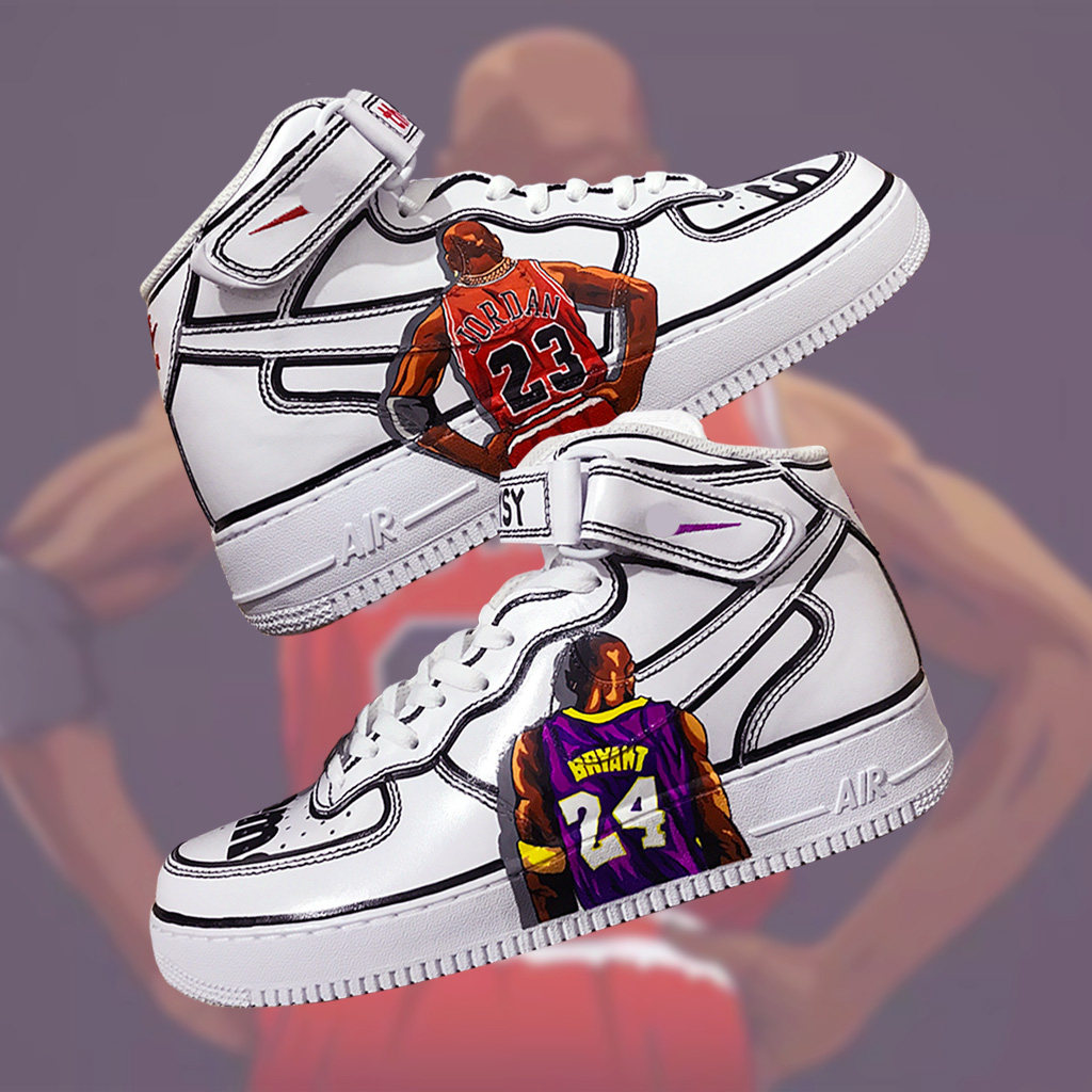 aj1纪念科比kobe篮球球鞋diy手绘鞋子定制手绘鞋