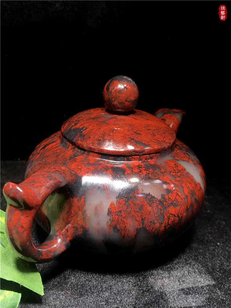 桂林鸡血口子料大红袍茶壶玉石正品其他
