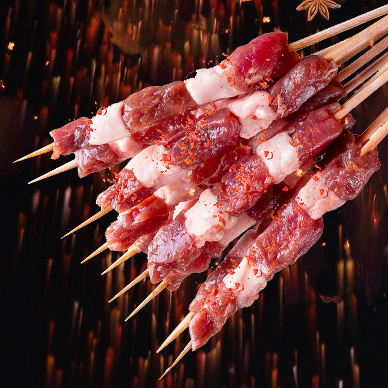 新疆羊肉串肉筋串内蒙古烧烤串食鲜肉冷冻半成品牛街羊肉串