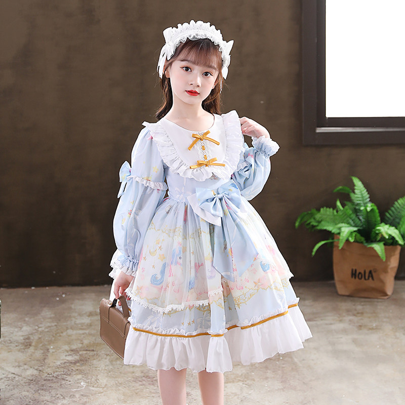 儿童2022新款女童连衣裙洛丽塔公主洋装萝莉塔仙女连衣裙