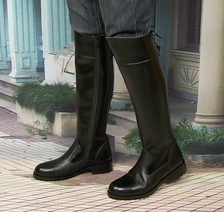 马靴子骑士男长拉链秋季英伦21年仪仗队阅兵牛皮时装靴