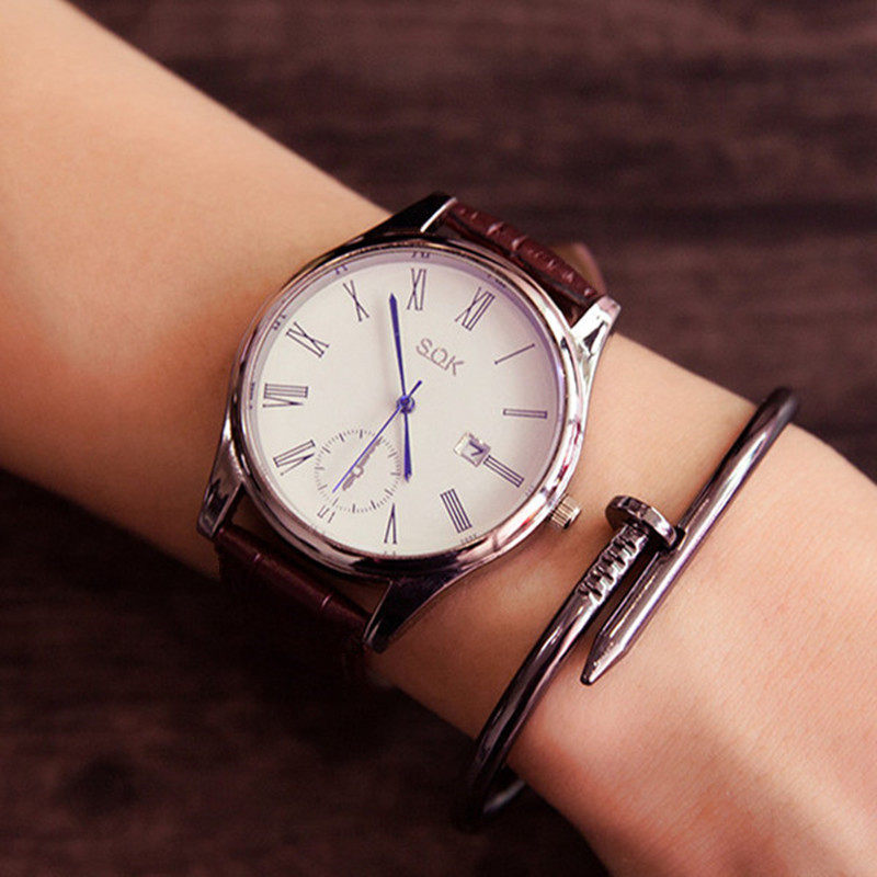 男生手表男皮带时尚韩国版潮流潮男表男款中学生休闲青少年非机械