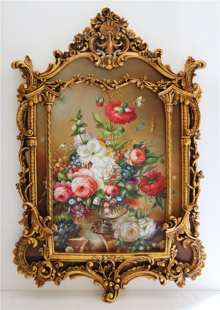 欧美美式法式奢华华纯手绘油画玄关挂画别墅油画