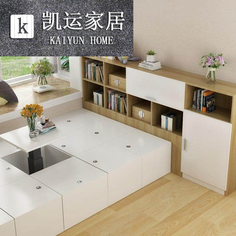 热卖 榻榻米床上置物柜自由组合定制防晒阳台榻榻米带门矮柜地柜