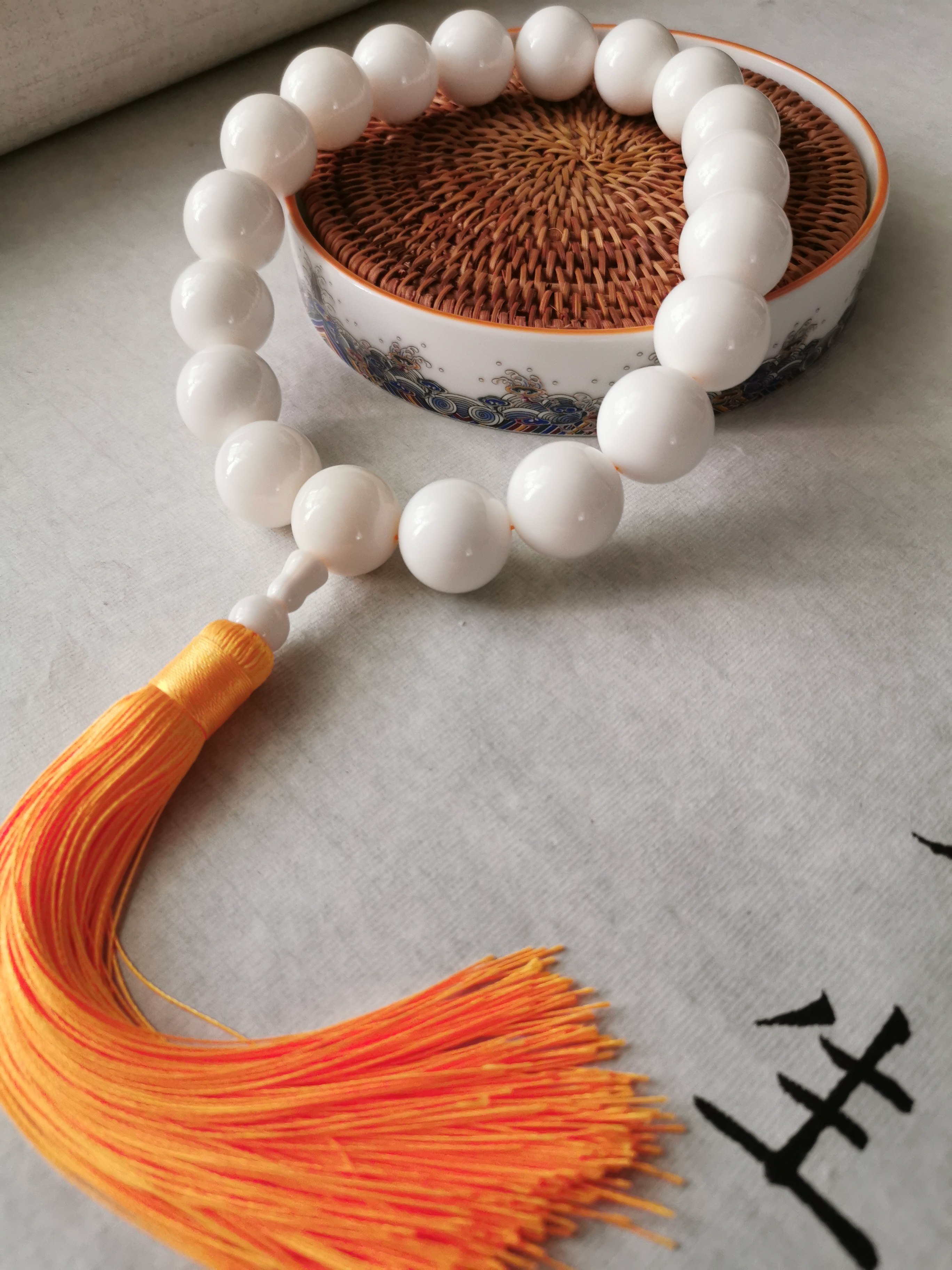 深海珍宝海南潭门出天然奶白佛珠2.0手持手串特价手链