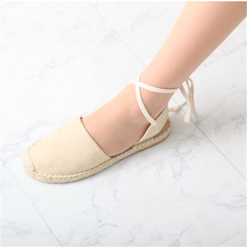 韩国东大门女鞋芭蕾凉鞋平底绑带草鞋蝴蝶结法式时装凉鞋