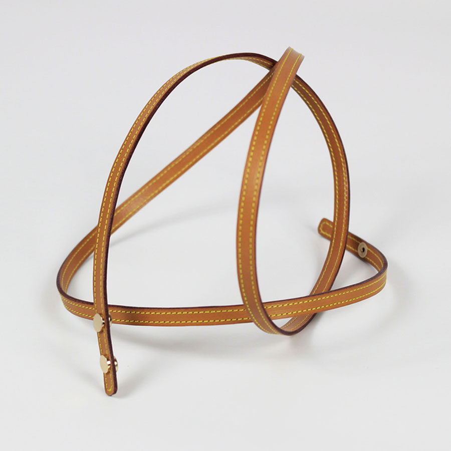 原创植鞣真皮包包肩带带头层纯牛皮中古古老包带