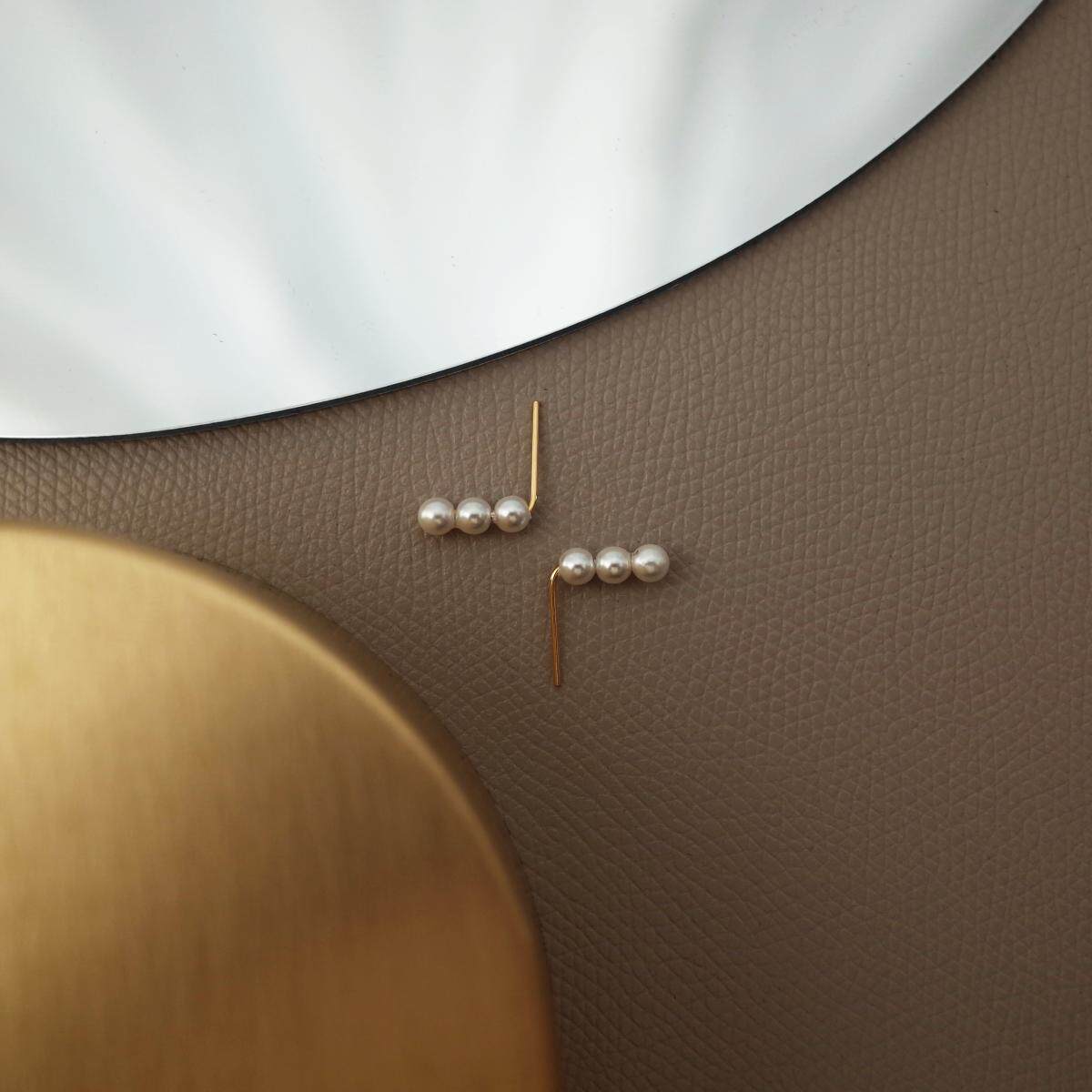 珍珠气质风耳盘法蚊香无耳耳环少女波波耳钉耳夹