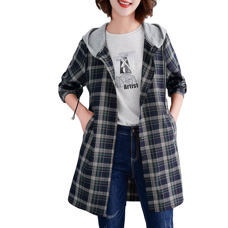 风衣外套女中长款休闲秋装上衣2019新款韩版宽松大码女装春秋衣服