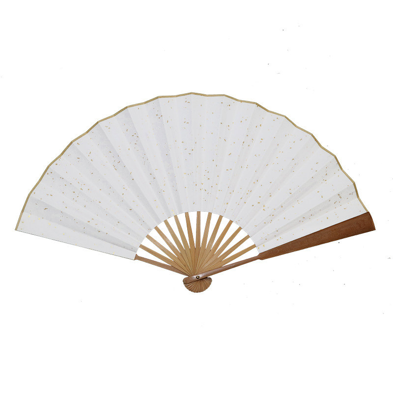 折扇空白宣纸洒金中国国风白色扇子古风书画扇子