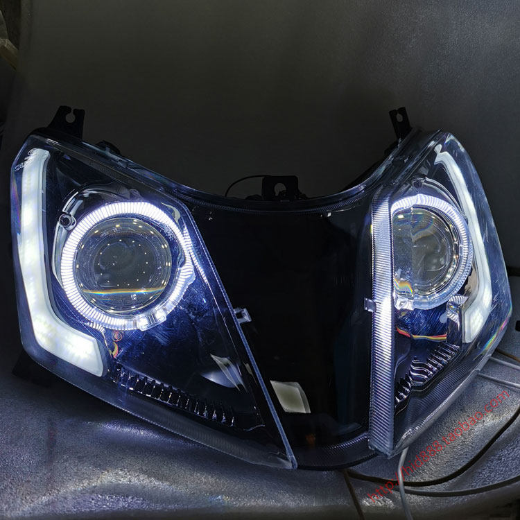 适用于铃木uy125摩托车大灯改装led透镜恶魔眼日行摩托车车灯