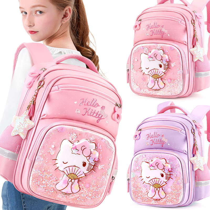 小学生女孩上学书包123低年级女生可爱kt双肩书包