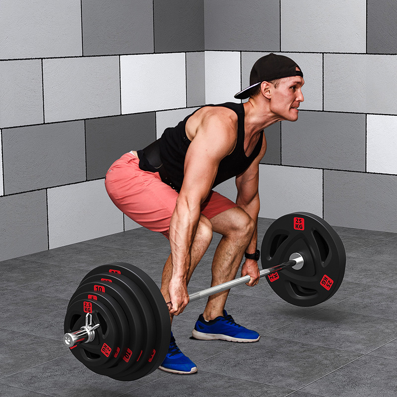 杠铃大孔包5cm奥杆健身房商用配重举重家用哑铃杠铃