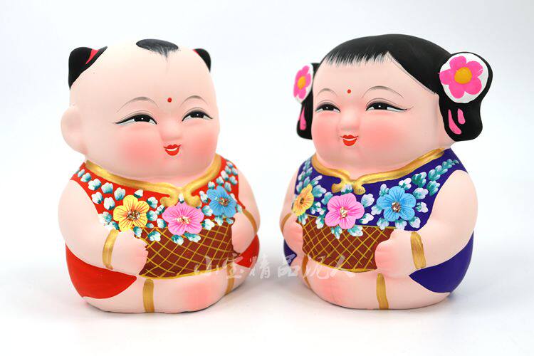 中国国风泥塑彩塑民族特色无锡惠山泥人精品泥人