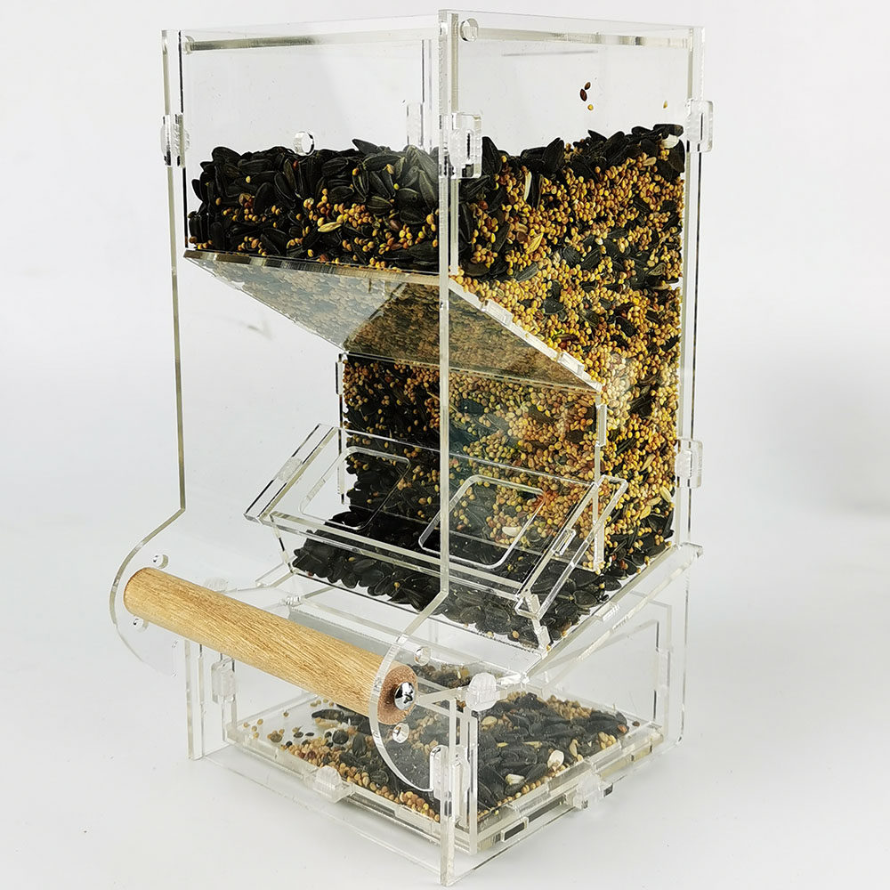 食盒玄凤鹦鹉自动喂食防撒防溅防甩喂鸟器下喂食器