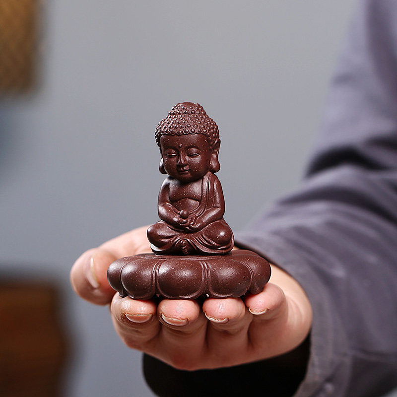 宜兴开心佛祖如来佛如来紫砂配件宠茶原矿品茶茶宠摆件