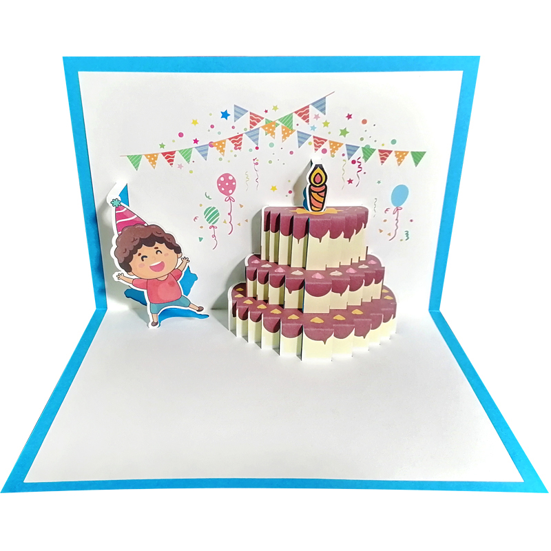 孩子小朋友创意生日立体贺卡个性生日会纸雕同学贺卡