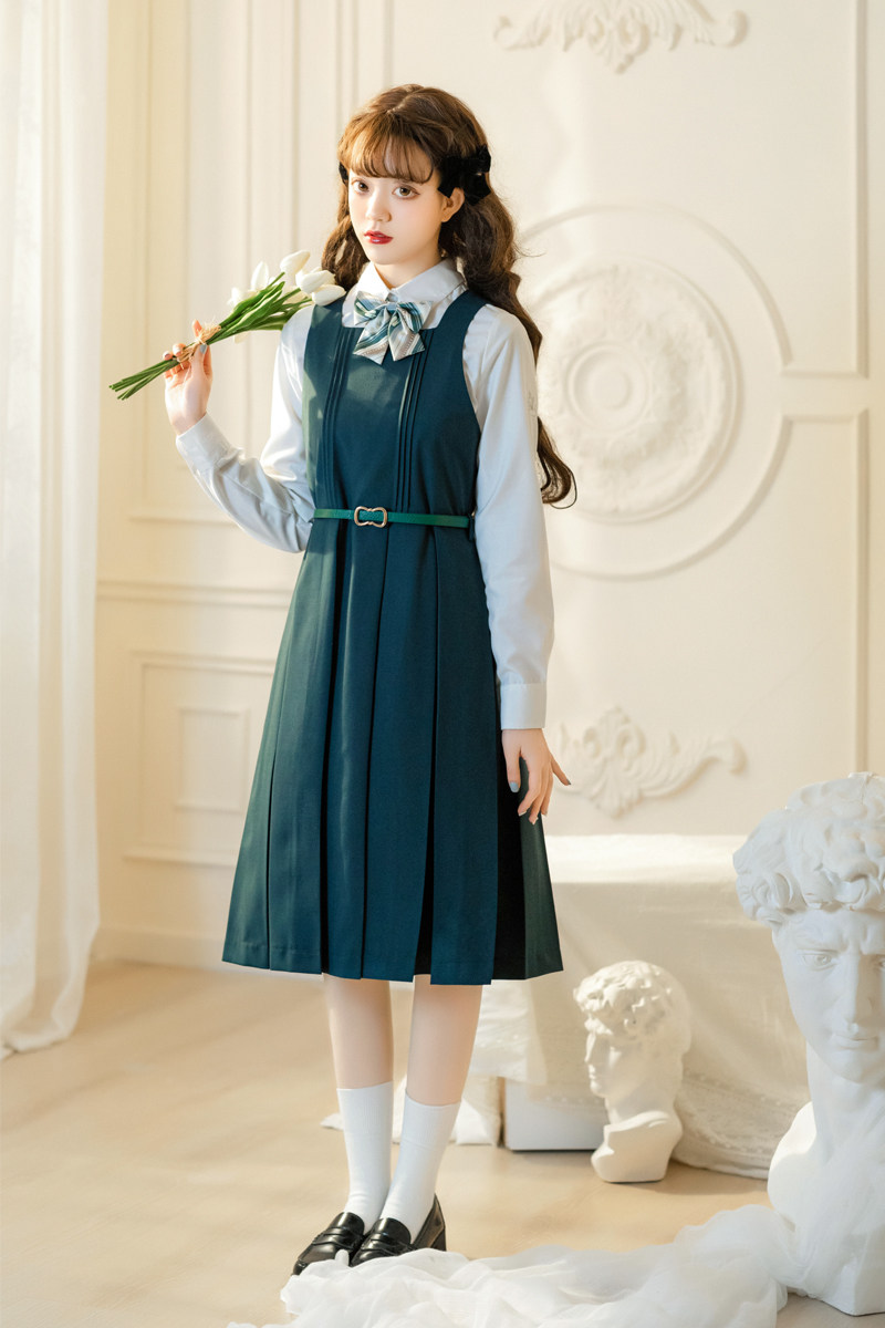 卡拉物语鹿灵护奶裙卡奶裙背心原创学院衬衫连衣裙