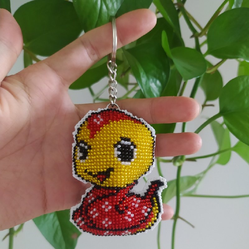 钥匙扣十字绣手工成品满珠绣挂件十二生肖本命年礼品挂饰车用钥匙扣