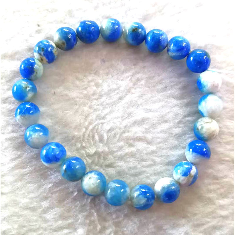 k2手串原石天然白底能量石手链蓝铜矿手链长石手链