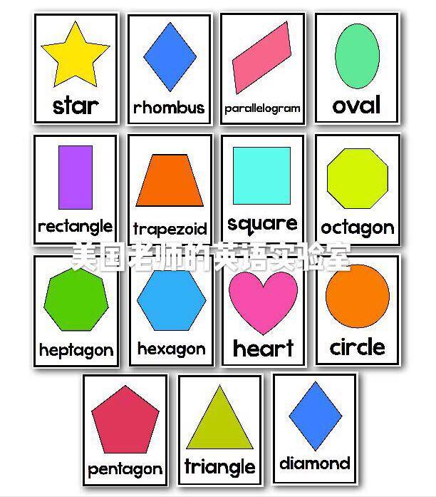 英语宝宝图形形状shape闪卡卡片早教启蒙双语玩具挂图