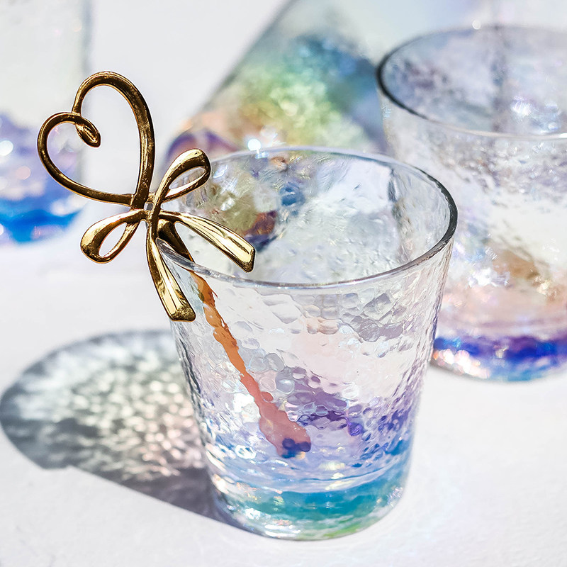 幻彩啤酒用带饮料家水杯茶水果汁牛奶杯子彩虹玻璃杯