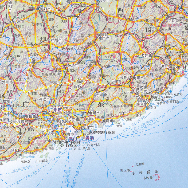 中国交通全图 2019全新版 中国铁路及机场分布 高速国道 航运河流海港