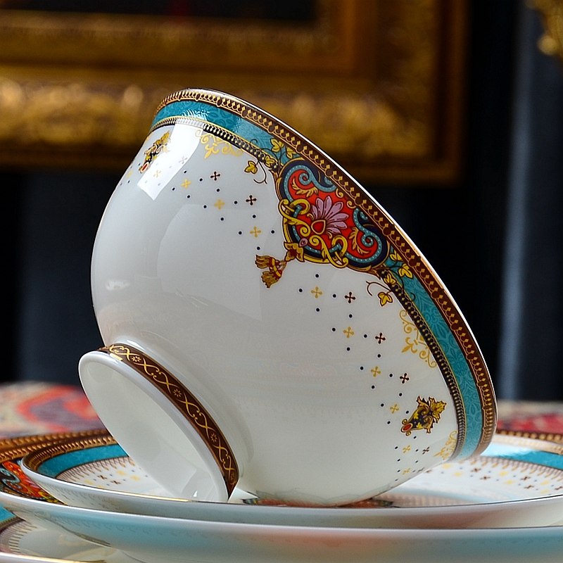 曼谷风情陶瓷饭碗45英寸汤碗异域欧式风格餐具碗