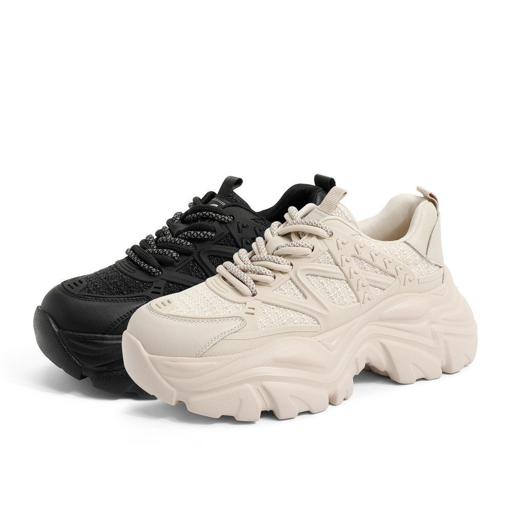 森达老爹鞋女厚底增高小香风运动鞋2023春秋新款商场女鞋skg01am3