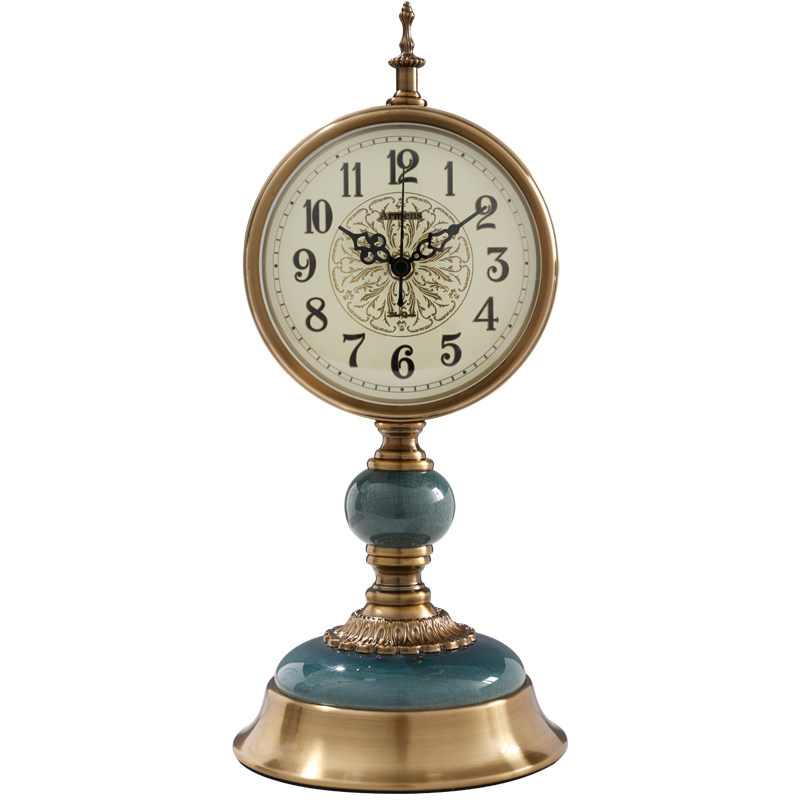 欧式金属座钟家用时尚奢华静音钟表客厅玄关座钟