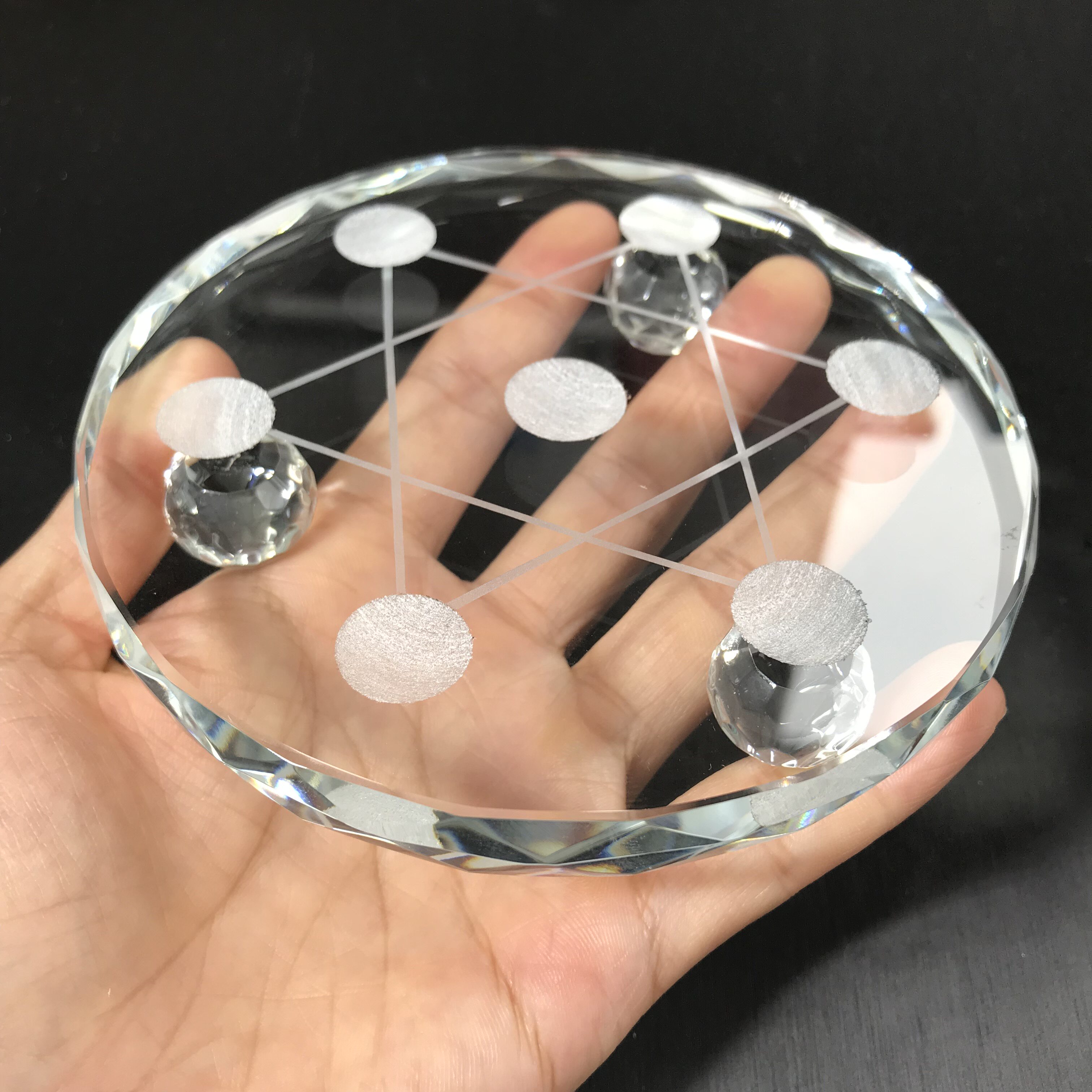 七星水晶合成星盘底盘星球底座招财旺财摆件摆件