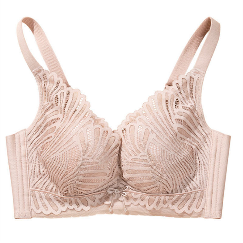 任意蕾丝钢圈下垂防跑杯薄下挺拔收副聚拢整型文胸