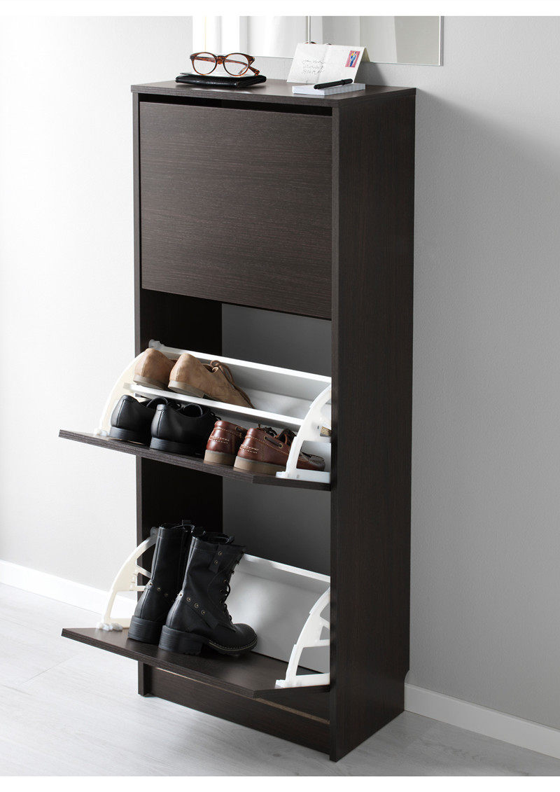 鞋柜宜家国内代购比萨三门门厅翻开开式储物柜鞋柜