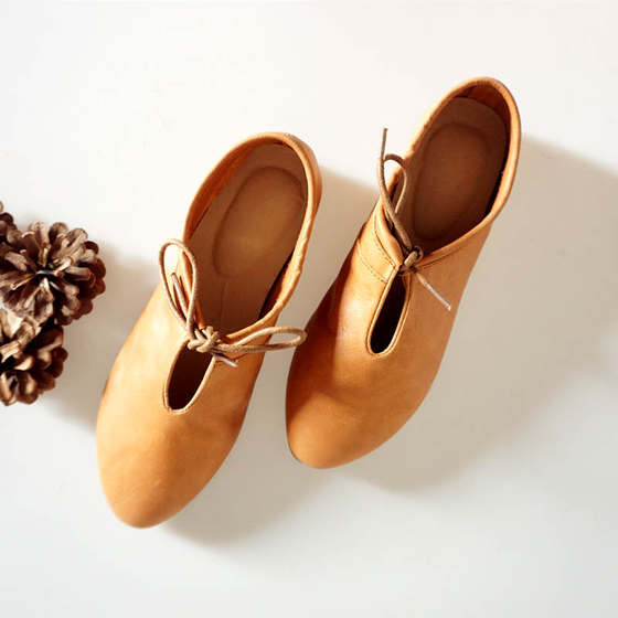Cotton Linen Clothes With Shoes Original Design Handmade Shoes Retro Literary Style Top Layer Leather Soft Comfortable Sen Women's Shoes Cotton Linen Clothes With Shoes Original Design Handmade Shoes Retro Literary Style Top Layer Leather Soft Comfortable Sen Women's Shoes