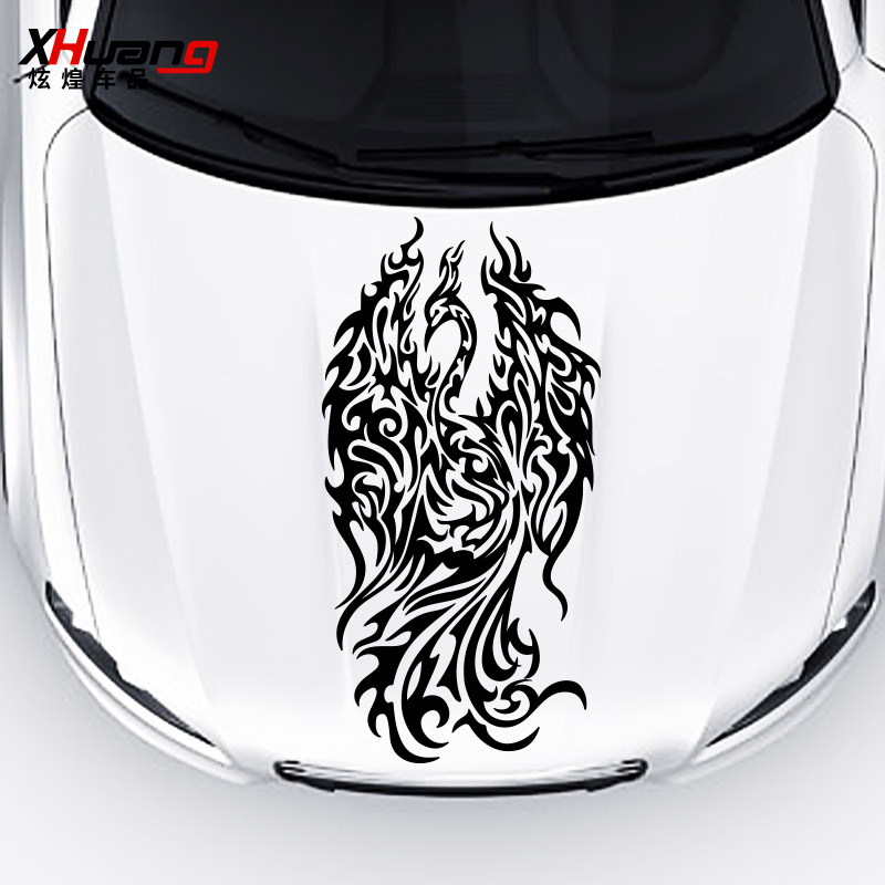 火凤火凤凰凰图腾汽车贴纸个性龙凤车门引擎贴画汽车装饰贴