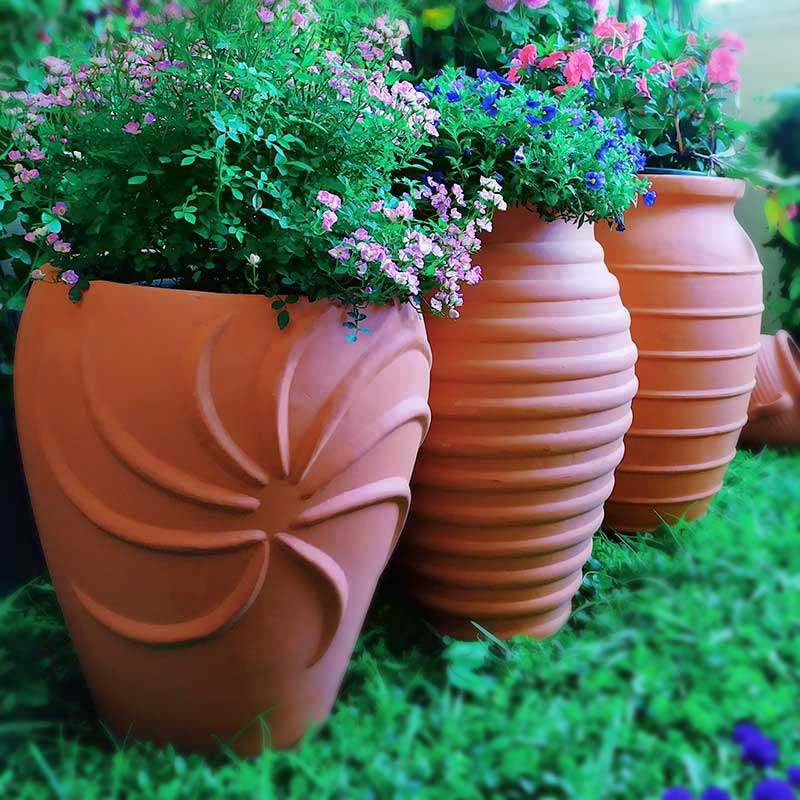 大号包邮大口径红陶花盆盆栽户外景观陶土粗陶花盆