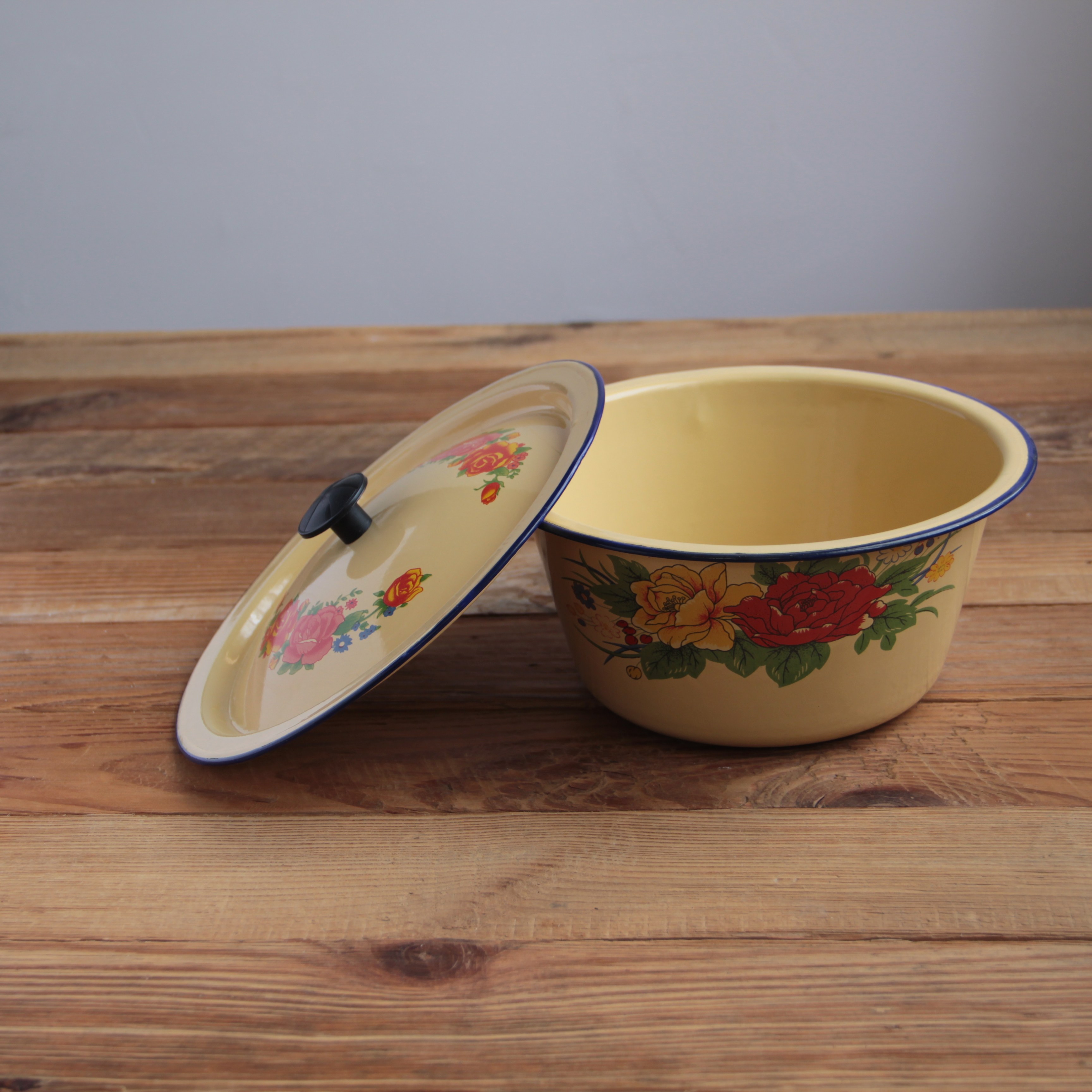 串串麻辣烫调料老式复古搪瓷盖盆带盖怀旧碗盆盆