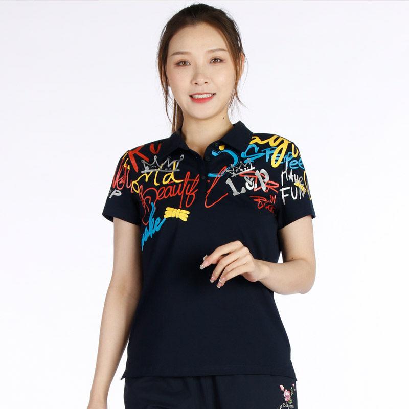 lapagayo拉柏家雅女装针织弹力polo修身休闲运动21st1021at恤