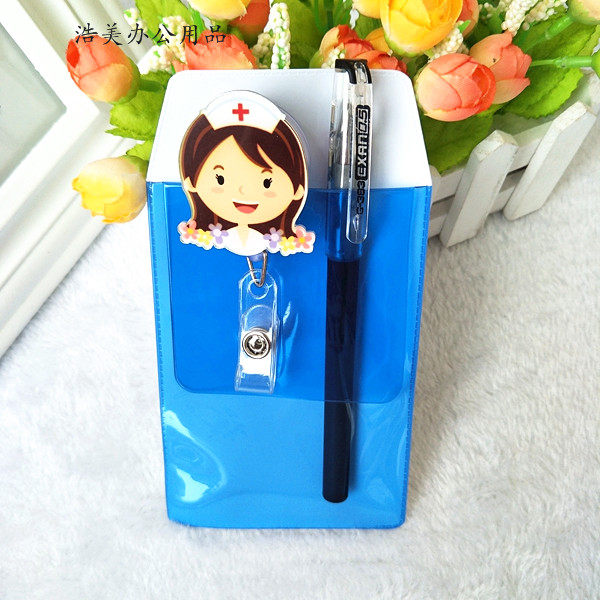 医生护士笔袋环保磨砂透明笔插pvc笔袋口袋防漏医院用保护套包邮