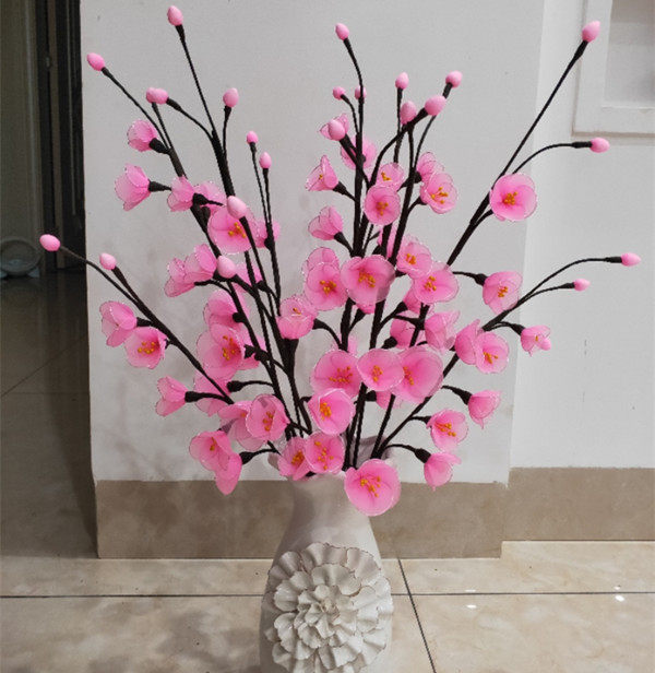 丝网花材料diy手工成品所需丝袜花材料包梅花桃花套餐