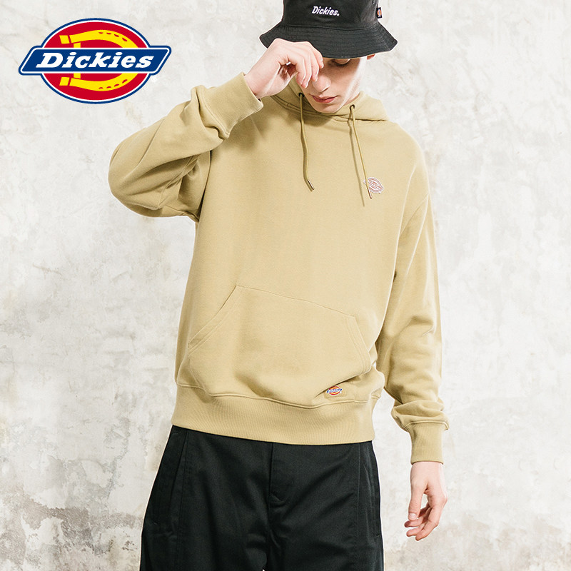 dickies连帽情侣卫衣男迪克斯徽章2022春季新品长袖毛圈宽松上衣y