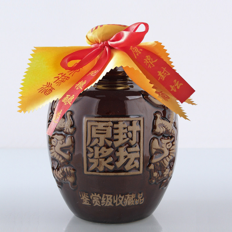 国产白酒固态发酵纯粮高度52度陈酿浓香老窖封坛原浆3斤陶坛促销