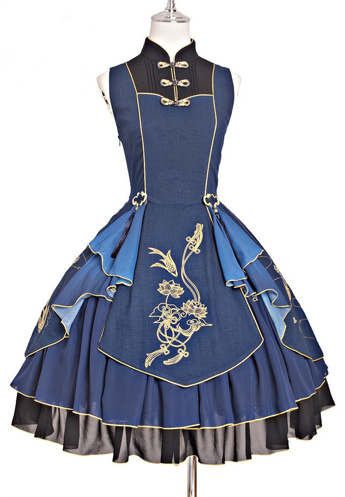 ql卿灵原创正版lolita二次元洋装【卿莲同馥】中华风国风jsk连裙