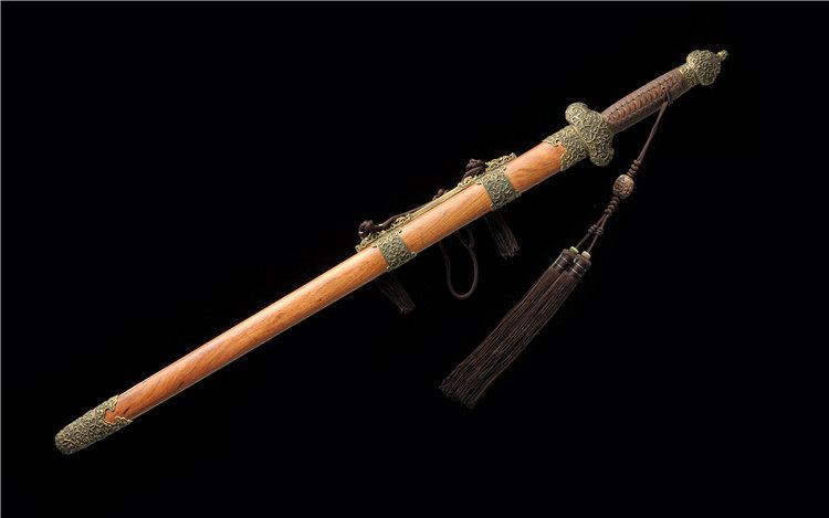 龙影刀剑龙泉市周显光宝剑贯霄剑贯宵花纹钢精精品刀剑