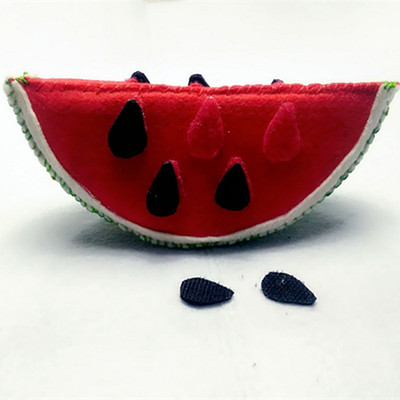 【调皮仔】不织布西瓜成品 籽可摘可粘魔术贴玩具 不织布早教教具