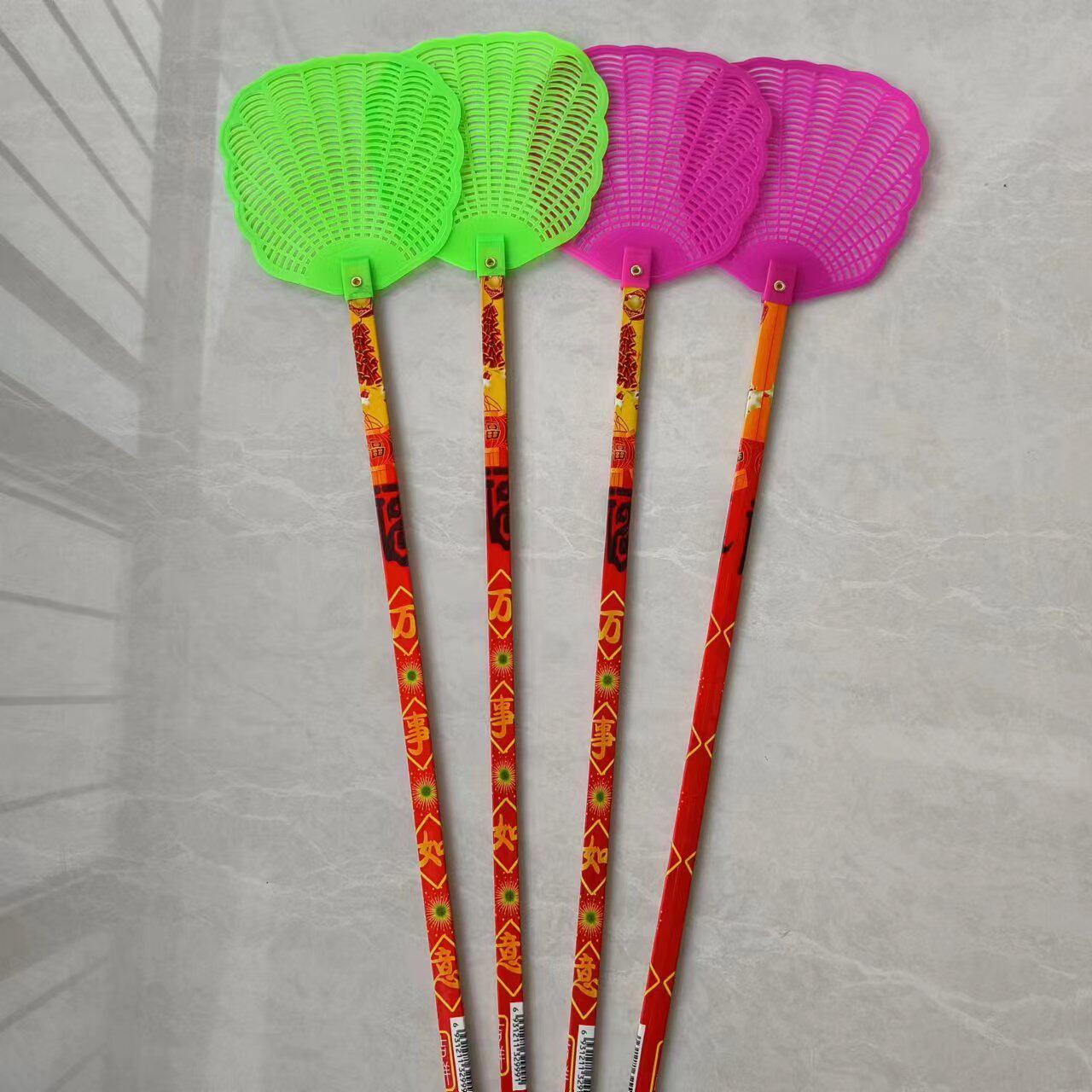 苍蝇拍5个装竹柄长杆超长手动蝇拍苍蝇拍