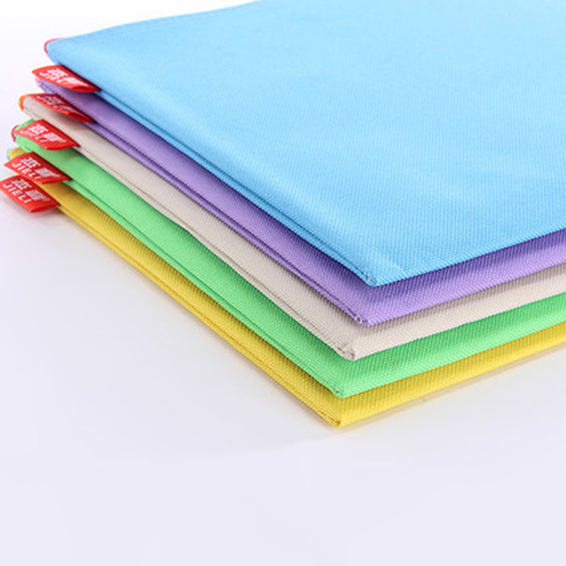 帆布科目大容量书袋整理初中布面双层袋单拉链文件袋