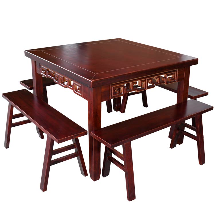 八仙桌农家乐餐桌家用仿古四方桌子实木饭店桌椅餐桌