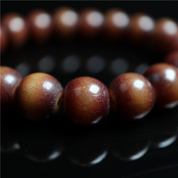 包老〓精品西藏文玩大象皮开片菩提根手串11mm大尺寸藏区老手串-mc